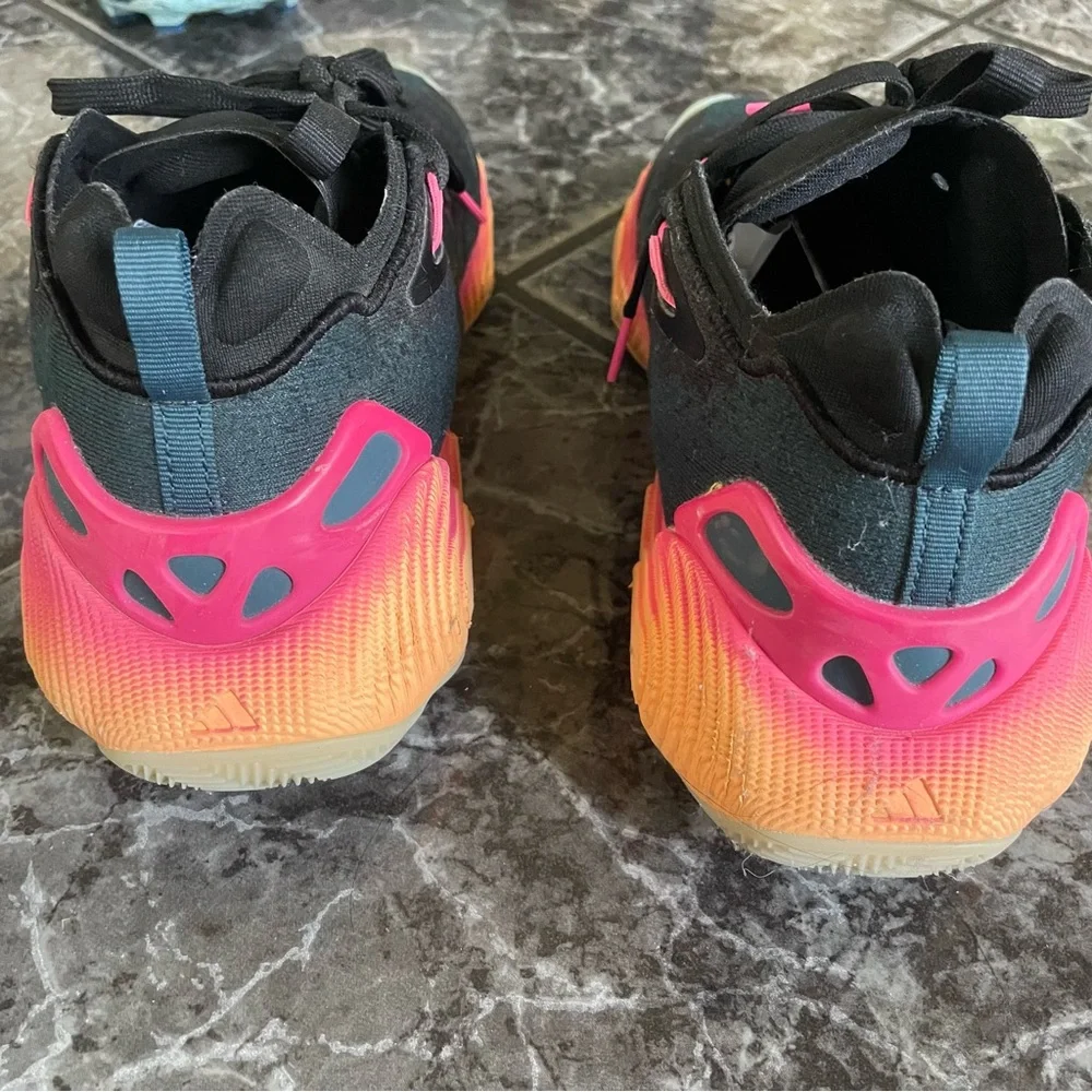 Adidas Black and Pink Athletic Shoes with Cushioned Sole
